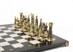 Шахматы "Римские" бронза мрамор 400х400 мм R117814
