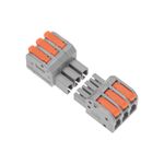 Клемма СМК 222-423R проходная разъемная 3 полюса серая 0,2-2,5/4мм² (40 шт/уп) REXANT