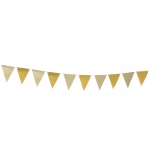 Растяжка 3 м,7 см «Флажки», золото