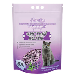 Чистый Котик наполнитель Тофу лаванда, 6л
