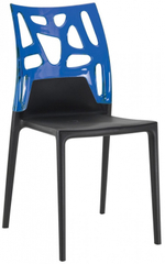 Стул пластиковый Papatya Ego-Rock, черный, синий