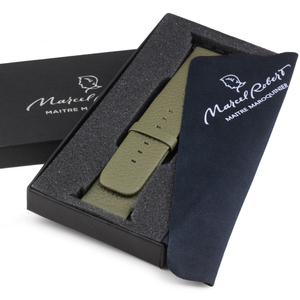 Ремешок для Apple Watch 40/41/42 mm из кожи теленка, зеленого цвета