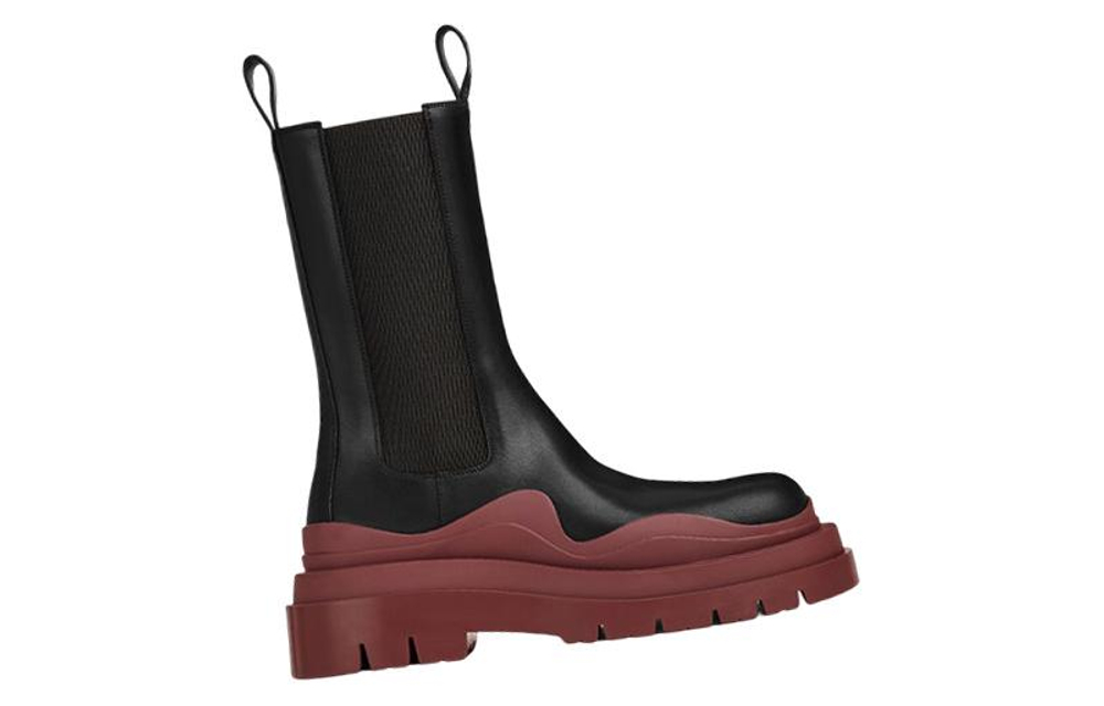 Bottega Veneta Bottega Venetta Tire Boot Black Maroon