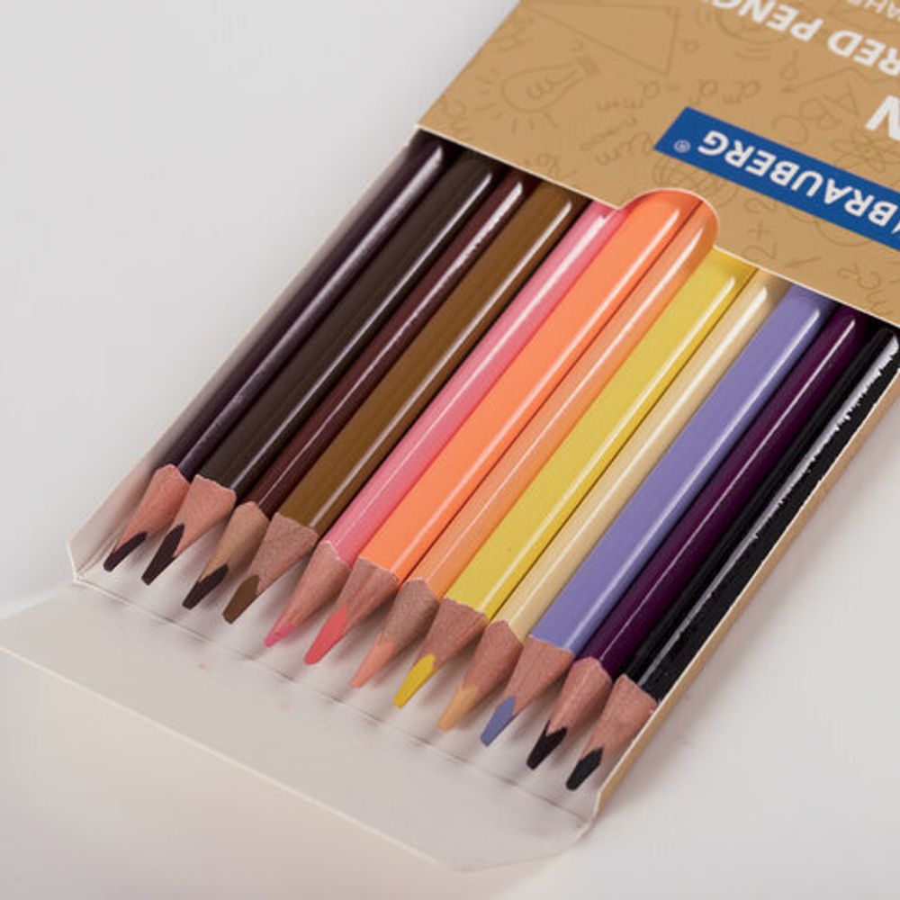 Карандаши цветные BRAUBERG, 60 цветов (Базовые, Металлик, Неон, Пастель, Телесные), 181792