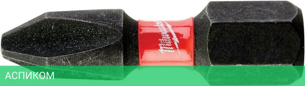 Бита Milwaukee Shockwave PH2 25мм 25шт (4932430853)