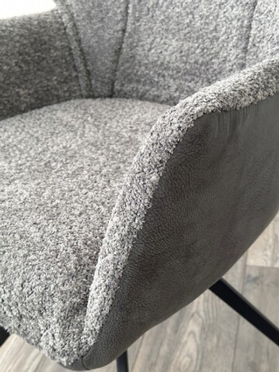 Стул BREVIS 180 град. поворот. XD841-16 Серый, букле/ GINO-457 Серый, ткань/ Черный, ®DISAUR