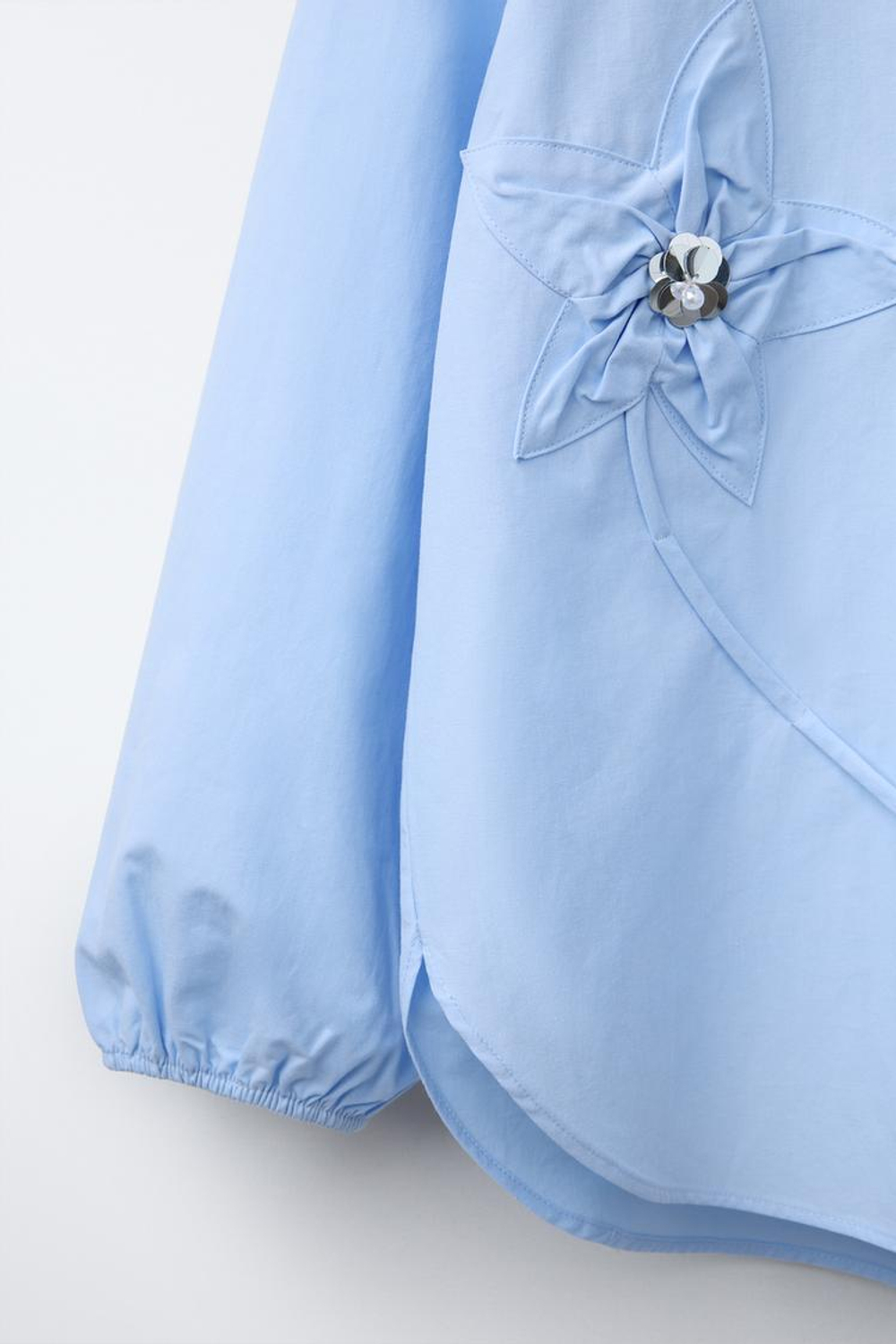 ZARA РУБАШКА С КЛАССИЧЕСКИМ ВОРОТНИКОМ, СИНИЙ