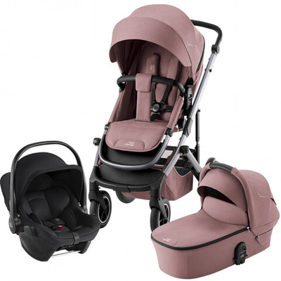 Детская коляска 3 в 1 Britax Romer Smile 5Z + BS CORE Space Black Dusty Rose/Space Black