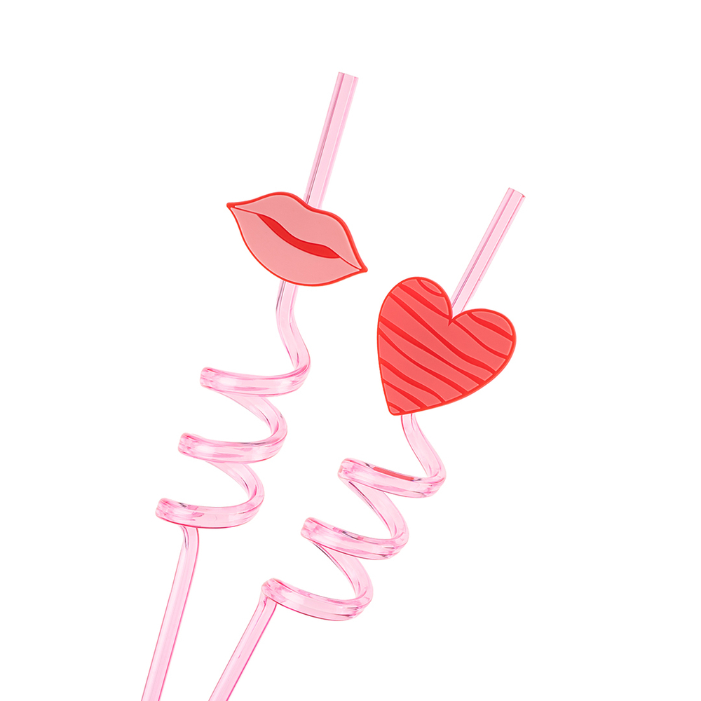 Трубочки для коктейлей пластиковые «Романтика» ассорти, 4 шт