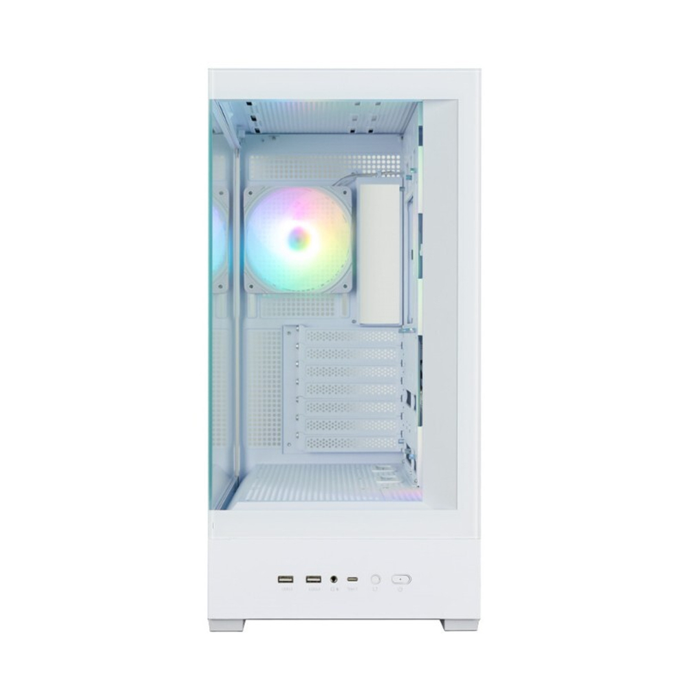 корпус ZALMAN P40 DS, ATX, WHITE, 9.1-inch LCD
