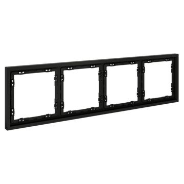 Рамка пластиковая VOLTUM S70 на 4 поста, (черный матовый)