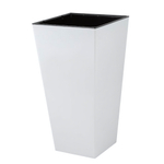 Горшок для цветов InGreen London CUBE 250х250х470мм 19,4л c дренаж. вставкой белоснежный жасмин