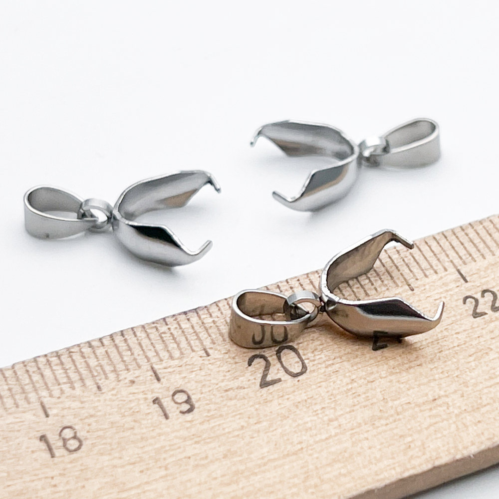 Бейл для кулона, сталь, размер 13*4,5 мм + 6,5 мм, цена за 1 шт