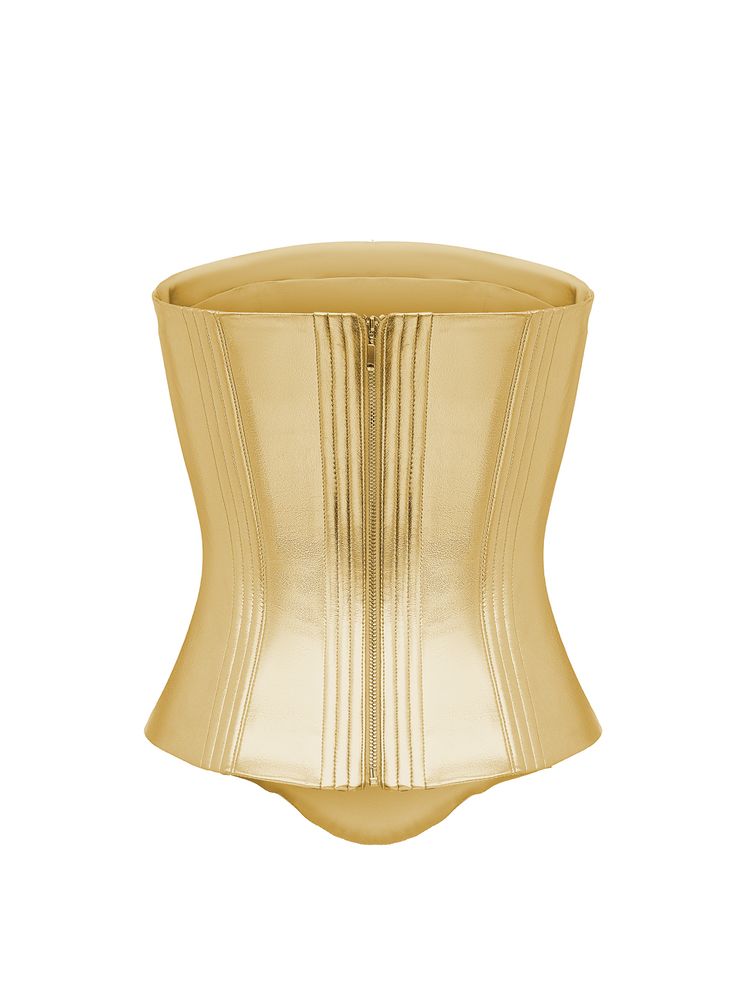 Топ корсетного типа из лаке с открытыми плечами