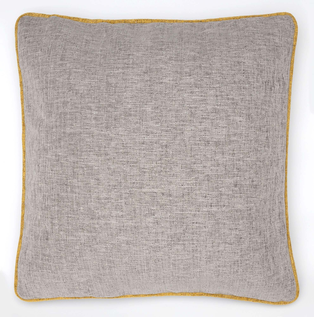 Подушка декоративная 40х40 Textil Roig Splendid серая с желтым кантом