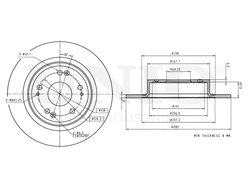 Диск тормозной задний UNIO BRD-20445