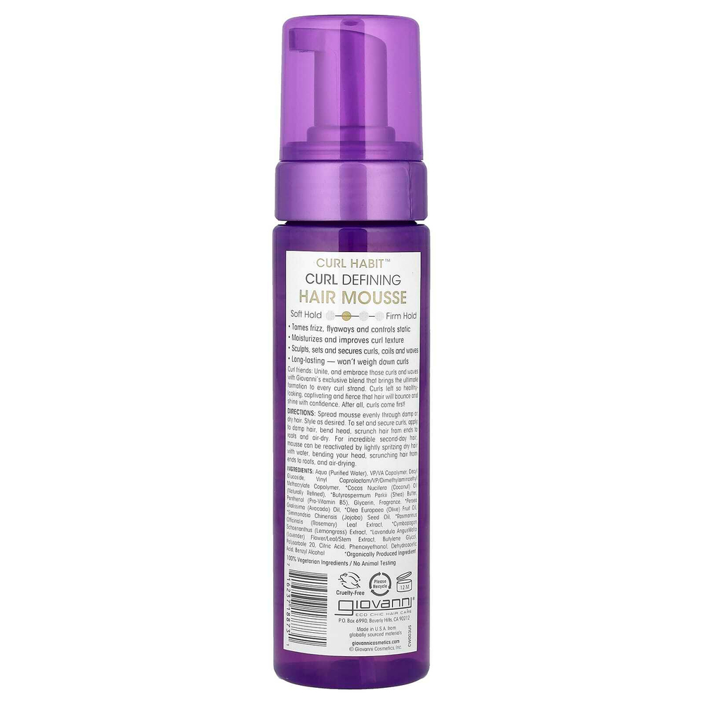 Giovanni, Curl Habit ™, мусс для всех типов локонов и текстурных волос, 207 мл (7 жидк. Унций)