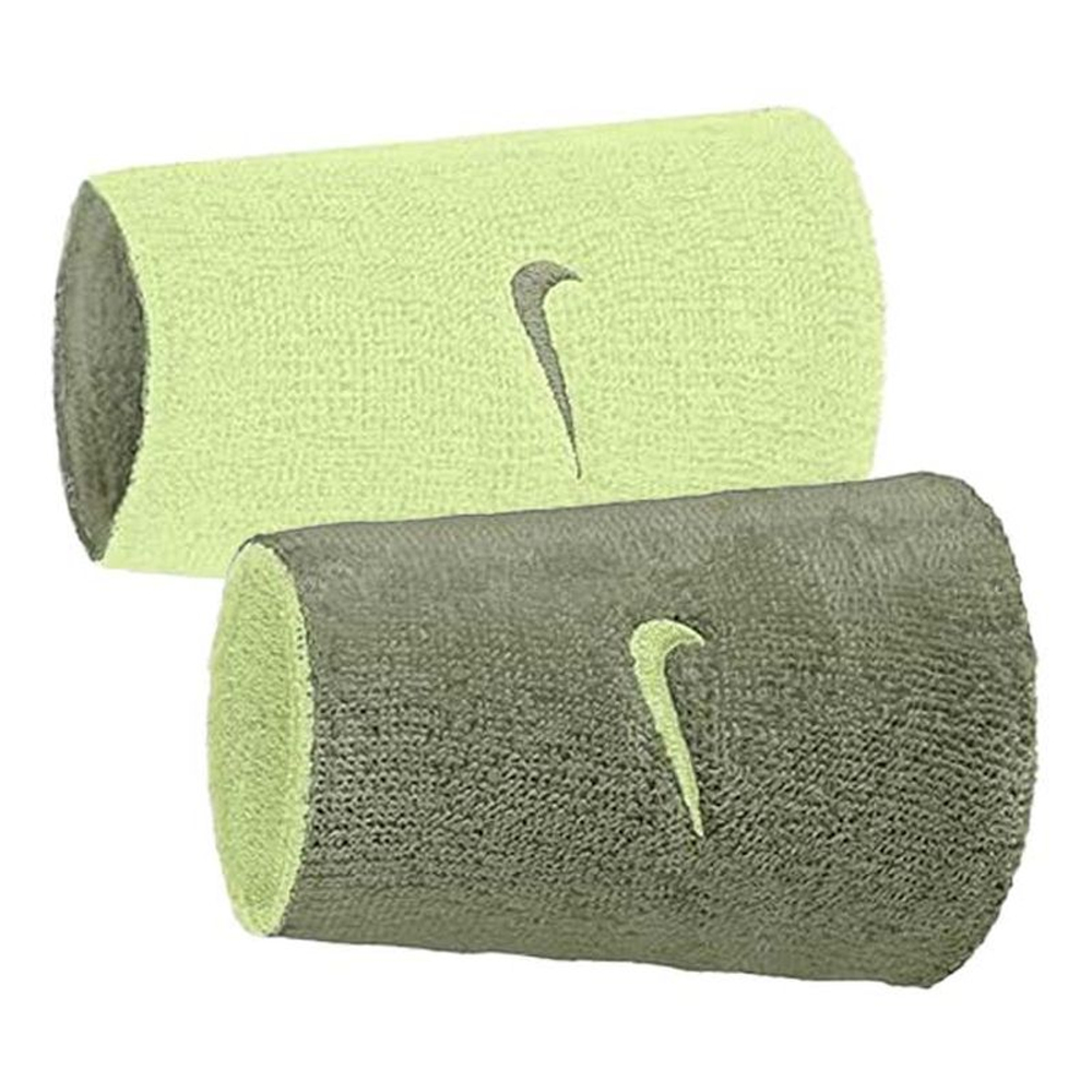 Напульсник теннисный Nike Swoosh Double Wide Reversible 2P - lime/olive
