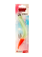 Крючок HIGASHI оснащенный кембриком Gummi Makk #4/0 (set-3pcs) #02 Red Head; 3 шт