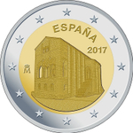 Испания 2 евро 2017 - Церковь Санта-Мария-дель-Наранко в Овьедо