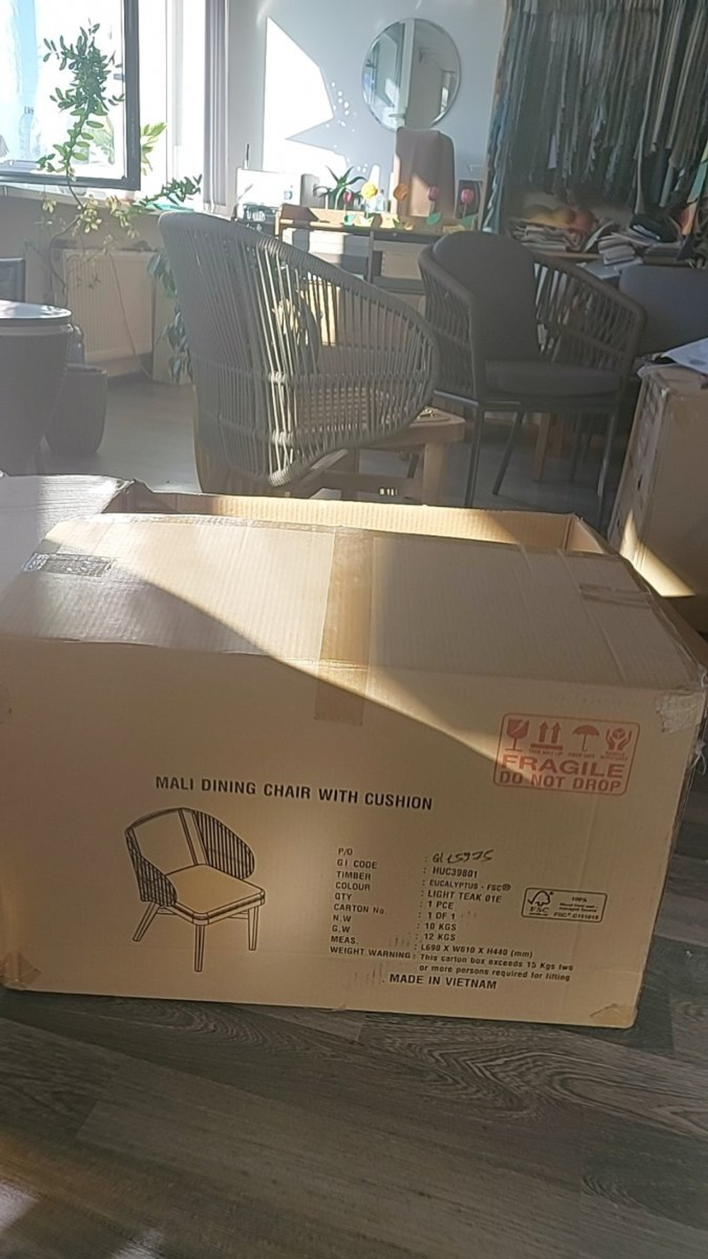 Комплект деревянной мебели Tagliamento Mali, натуральный