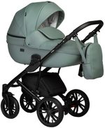 Детская коляска Indigo Mio Eco 3 в 1 с автокреслом Avionaut Cosmo Grey 03 шалфей кожа