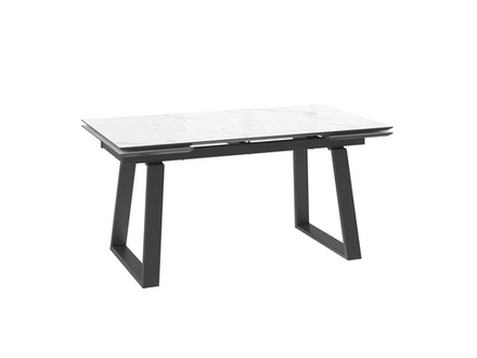 Стол ALTEZA-160, раздвижной 160(40+40)x90, МРАМОР ГОЛД - COMPAKT CER/ЧЕРНЫЙ, (2 упак.)