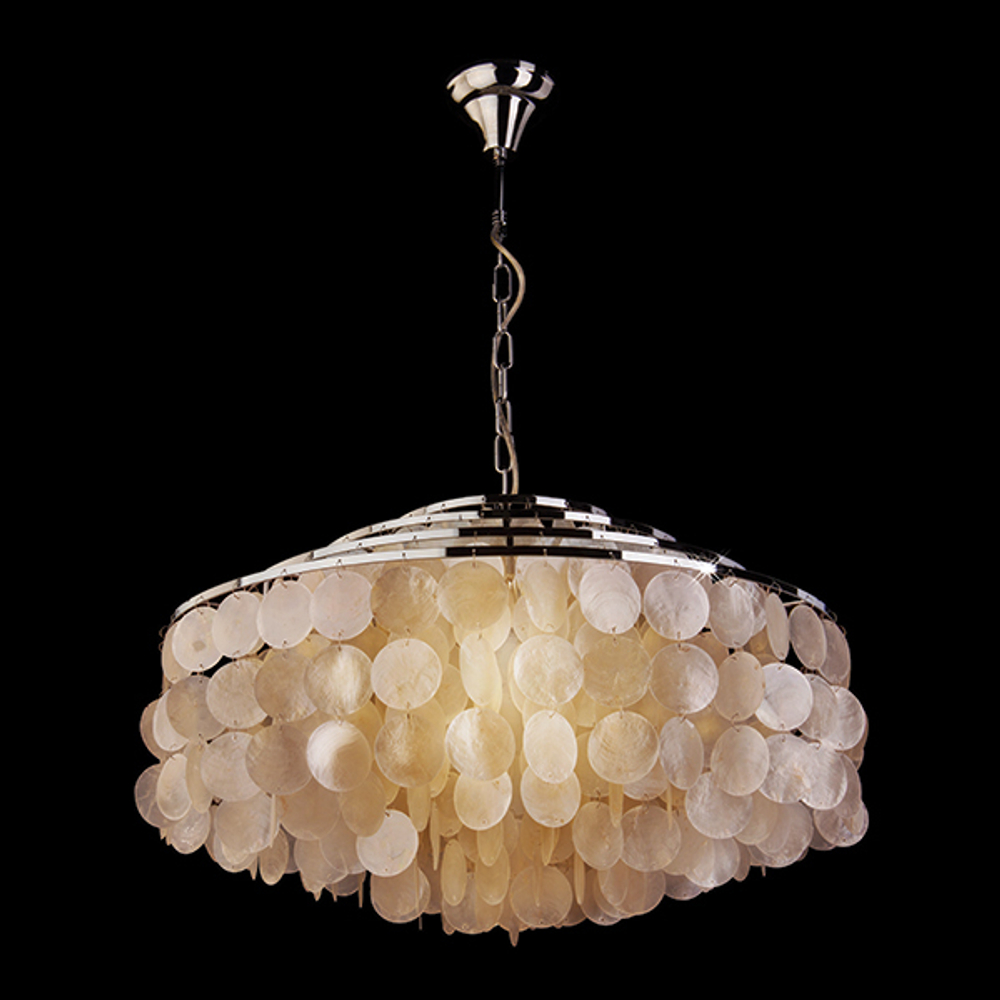 Подвесная люстра 3535/6 хром / перламутр