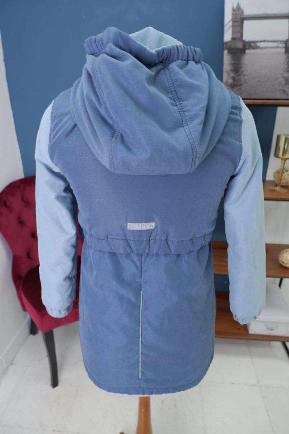 Парка сине-зеленая демисезонная 40 размер