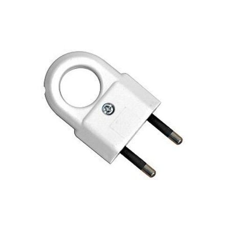 Вилка плоская с ушком "UNIVersal"  6А 250В IP44 цвет белый 1/500