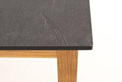 "Канны" журнальный столик из HPL 90х60, H40, основание дуб, цвет столешницы "серый гранит"