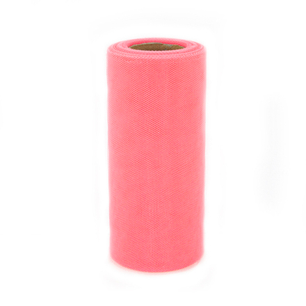 Лента (15 см*22,86 м) Фатин, Коралловый, 1 шт.
