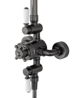 Душевая система с термостатом WONZON & WOGHAND RETRO, Темный графит (WW-B3041-BGG)