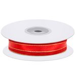 Лента декоративная (2 см*22,85 м) 4 полосы, Красный/Золото, 1 шт.