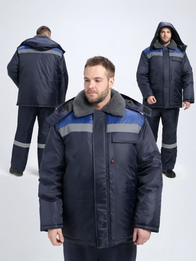 Куртка зимняя Бригада NEW (тк.Оксфорд), т.синий/васильковый