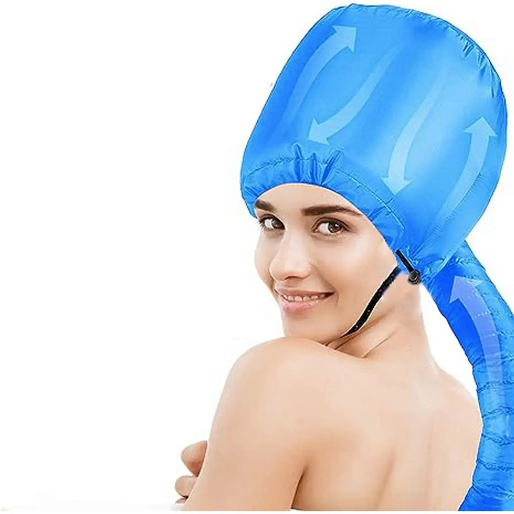 Шапочка для сушки волос, ламинирования и масок «Beauty Shop», с кулиской, цвет синий, 84*23*22см