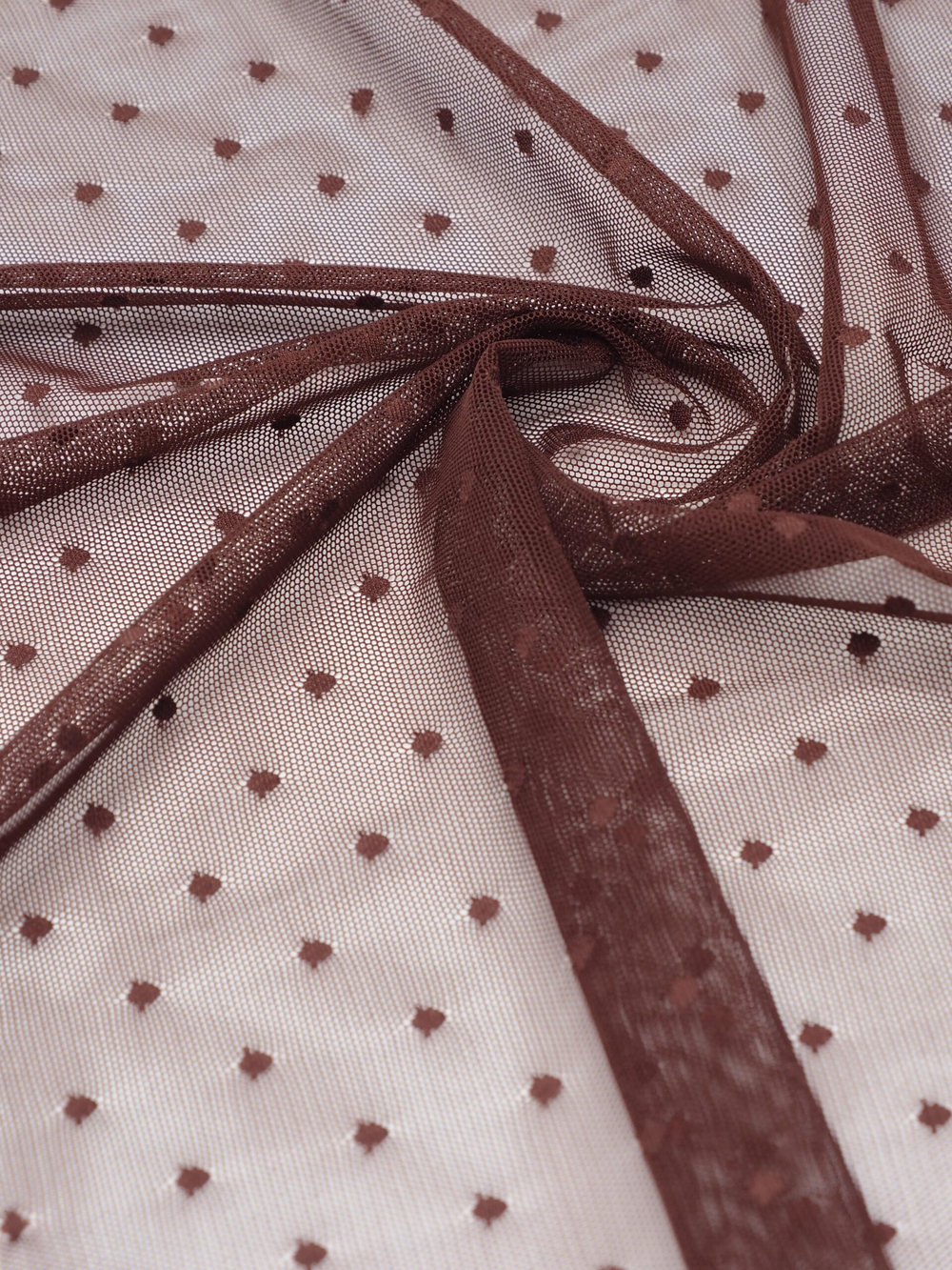 Сетка эластичная горошек шоколад отрезом 75х50 см