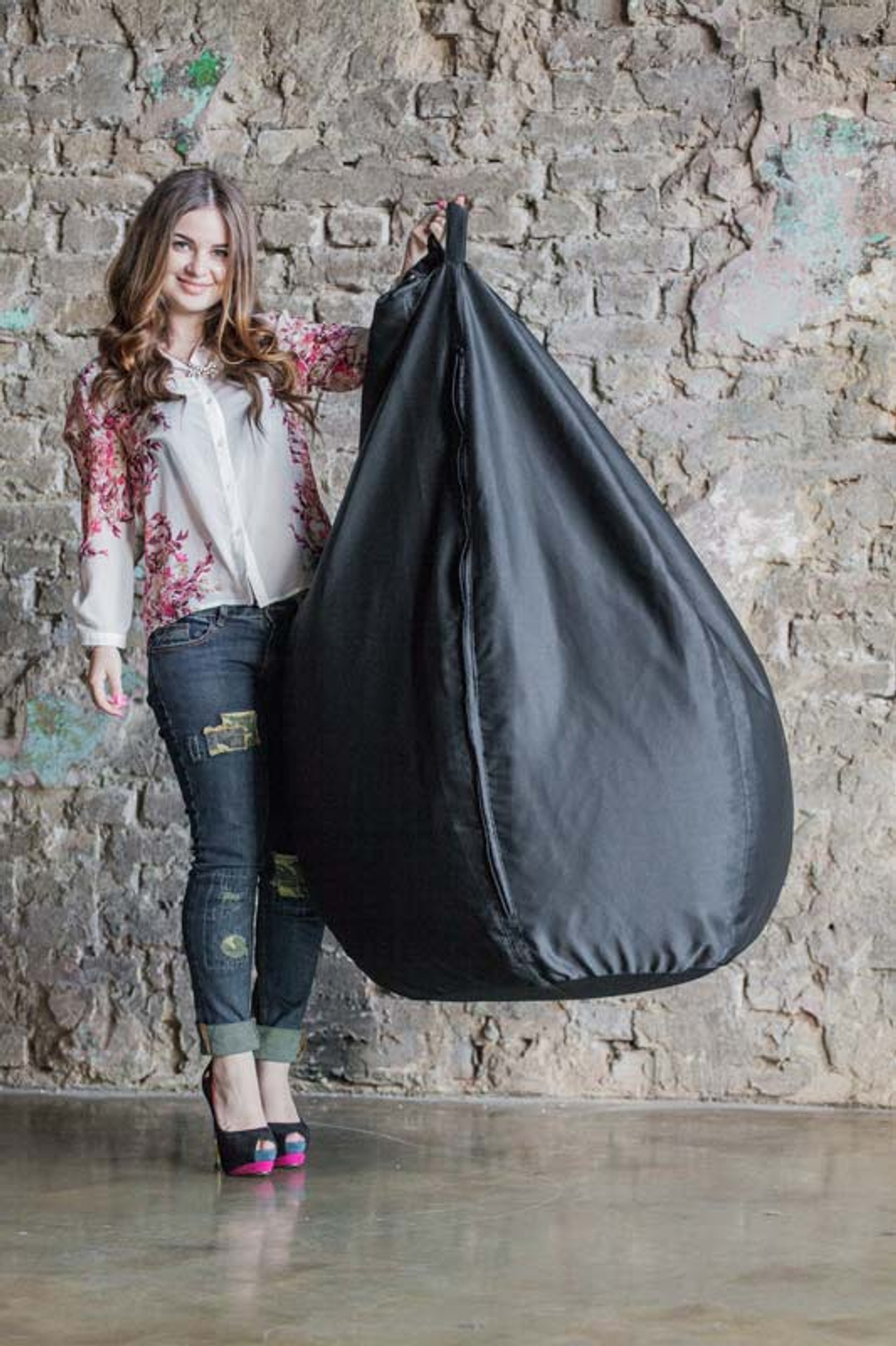 Кресло Мешок Груша Фьюжн Черное (5XL, Классический)