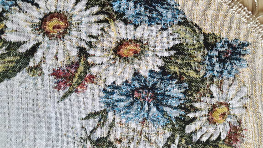 Декоративная гобеленовая салфетка Васильки и ромашки 40*60