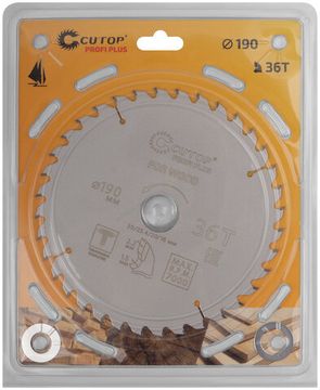 Диск пильный по дереву с тефлоновым покрытием 36Т, CUTOP Profi plus, 190 х 1,5/2,2 х 30/25,4/20/16 мм
