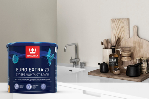 Tikkurila Euro Extra 20 Краска моющаяся для влажных помещений "БазаА"2,7L