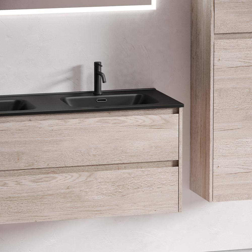 Тумба подвесная под раковину Sancos Libra, дуб галифакс натуральный 1190х450х500 мм