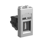 USB 2.0 розетка модульная, тип А-А, "Avanti", "Закаленная сталь", 1 модуль