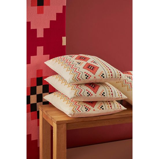 Плед из хлопка по мотивам башкирских орнаментов из коллекции cultural heritage, 130х180 см