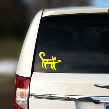 Наклейка на машину LOVE PEACE DOGS Шарик