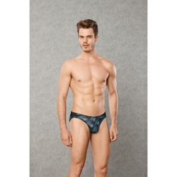 Мужские трусы слипы тёмно-синие с принтом DOREANSE 1235