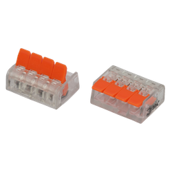 Клемма ЭРА NO-225-351 универсальная 221-414 компактная с рычагами 4-проводная 0.2-4 мм2 (упаковка 20 шт.)