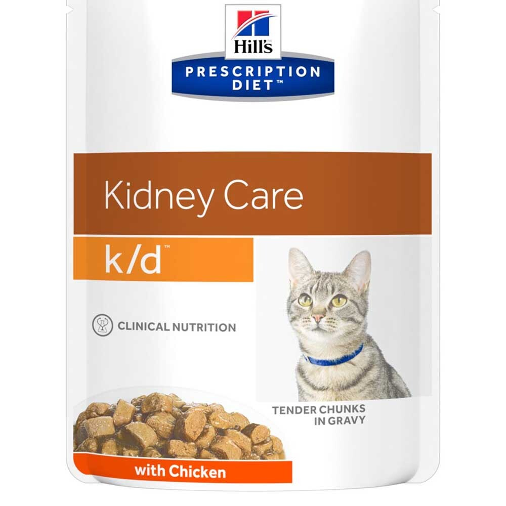 Hill's Feline k/d Chicken 85 г - диета консервы (пауч) для кошек с проблемами почек (курица) 3405LN