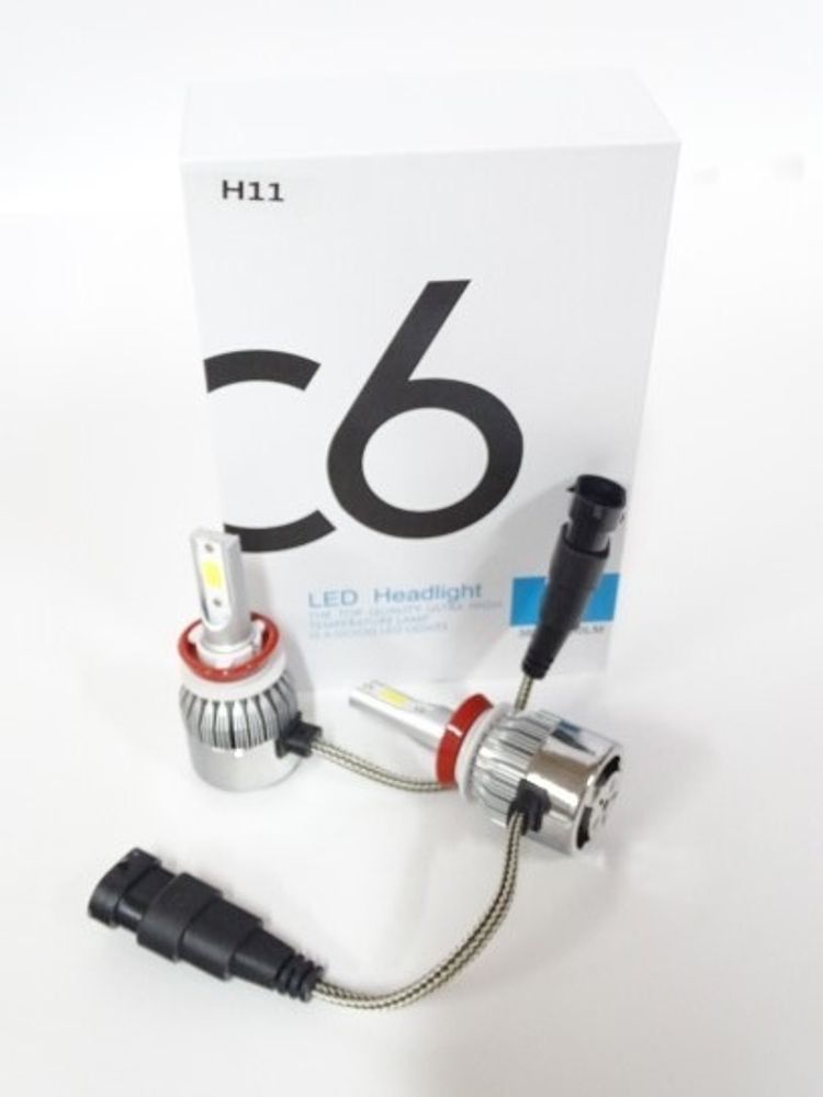 Лампа H11 12V LED 36W/3800LM 6000K 2 шт (со встр. вентилятором) (C6)