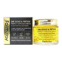 Крем для лица ампульный с золотом и пептидами FarmStay 24K Gold & Peptide Perfect Ampoule Cream 80мл